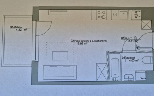 Kawalerka Ursynów Mokotów – niska zabudowa, zieleń