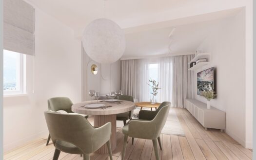 Nowe mieszkanie dwupoziomowe z widokiem na góry.