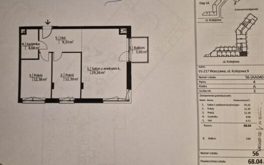 3 pokoje/nowe/Wola-ul. Kolejowa/68m2/garaż/2024