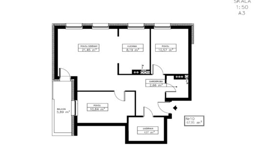 3 pok. mieszkanie nad jeziorem Garderoba + Widok