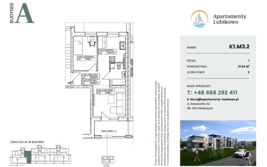 Mieszkanie 37m2 nad jeziorem Apartamenty Lubikowo