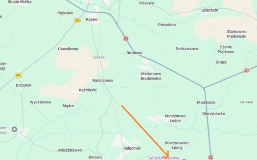 Działka budowlana 866m² przy lesie.