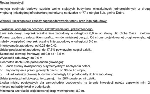 ziałka 5500 m² z WZ na 6 DOMÓW – dla dewelopera