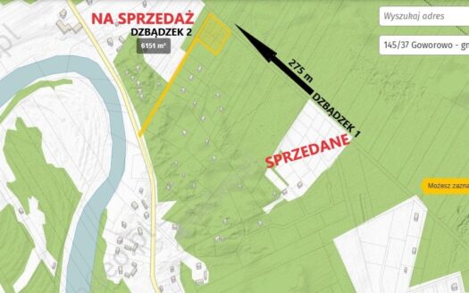 Działka budowlana Dzbądzek JEZIORO RZEKA Narew