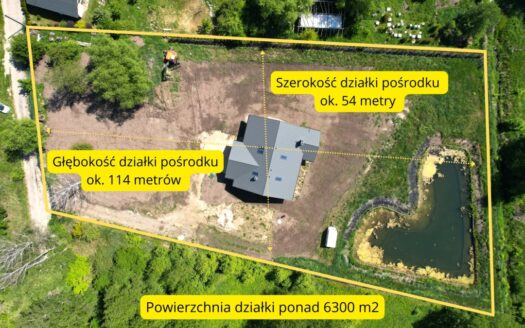 Dom 204 m² działka 6300 m² prywatny staw 6 pokoi
